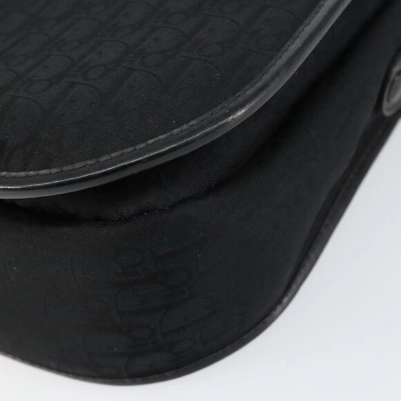 Christian Dior Trotter Canvas Shoulder Bag Black Gold Auth 146914 - Picture 4 of 16